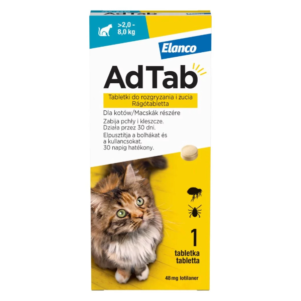 AdTab 48mg rágótabletta macskák részére (2-8 kg)