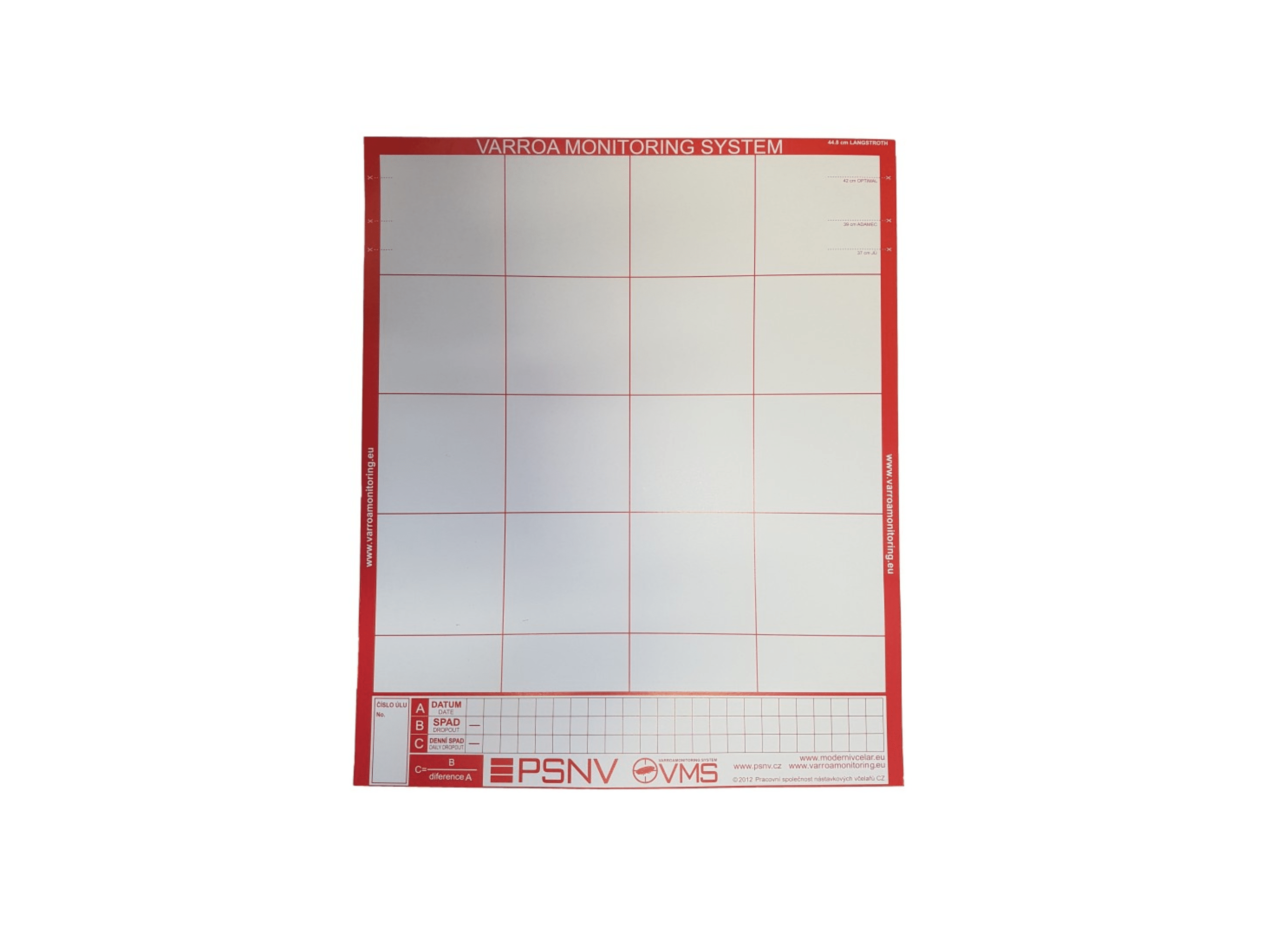 Varroa monitoring alátét – 44,2 × 37 cm